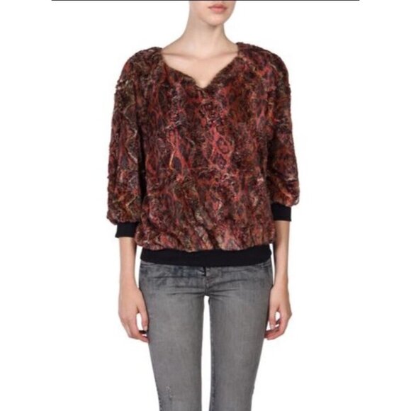 Diesel Women's F-Riga 3/4 Sleeve Sweatshirt V-Neck Sweater Size Small $248 Italy - Picture 8 of 16